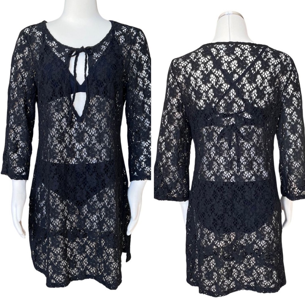 INC International Concepts "INC Beach" Sheer Lace Swimsuit Cover Up Size Large